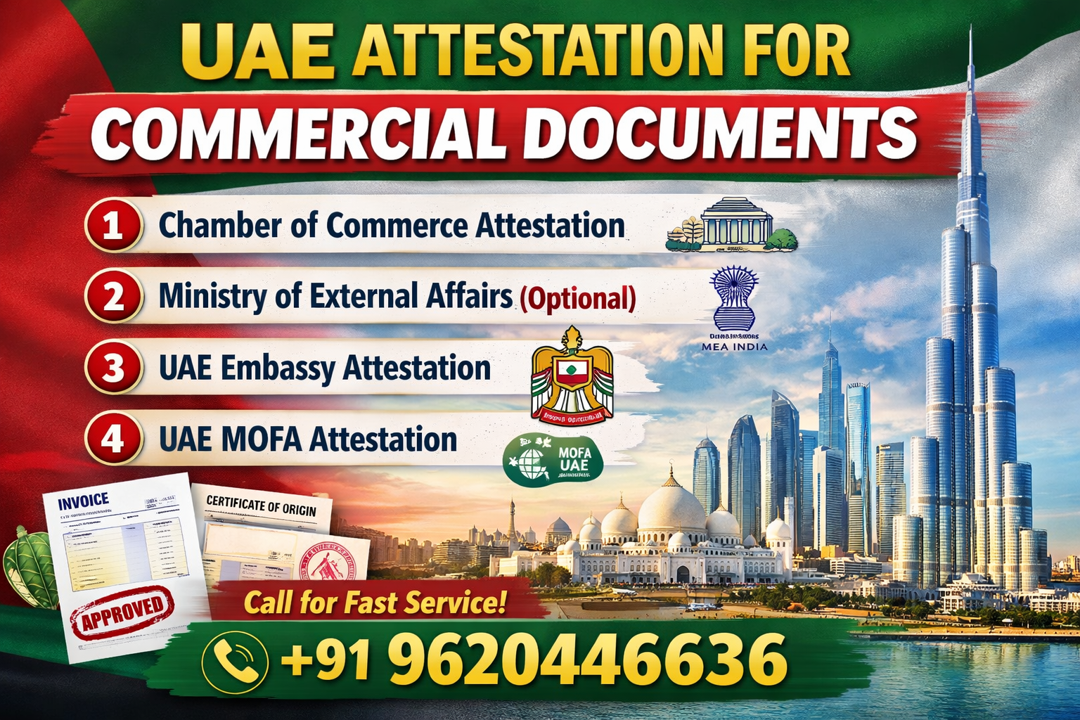 UAE Commercial Document Attestation services